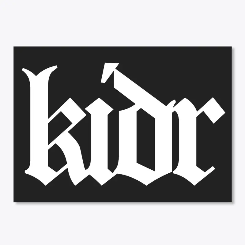 KIDR Logo Design (White On Black)