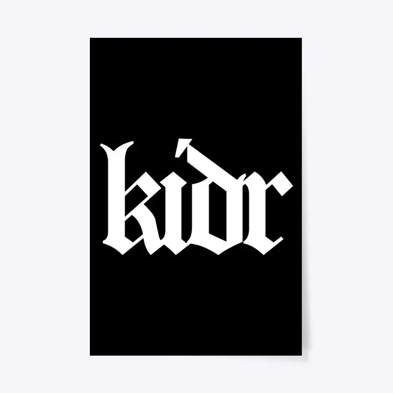 KIDR Logo Design (White On Black)